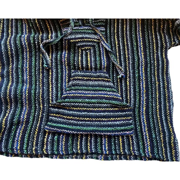 Vel Mex Hoodie Textured Black Multicolor Pull Over - Picture 6 of 15